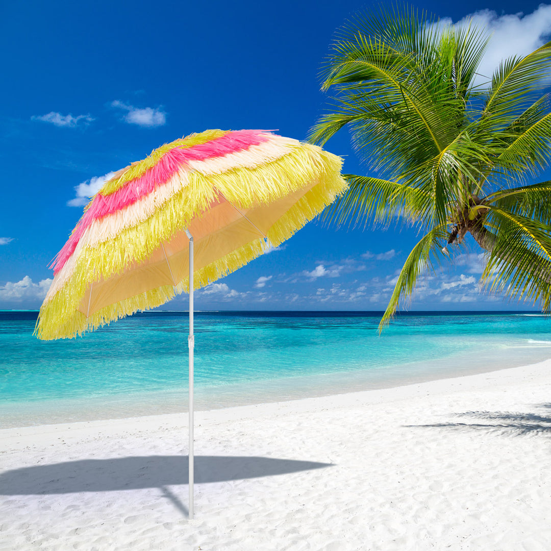 Kingsleeve® Parasol Hawaii 188cm Hoogte Verstelbaar Kantelbaar Grondpin Groot Rond Balkon Strand Blauw Kingsleeve® Parasol Hawaii 188cm Hoogte Verstelbaar Kantelbaar Grondpin Groot Rond Balkon Strand Blauw