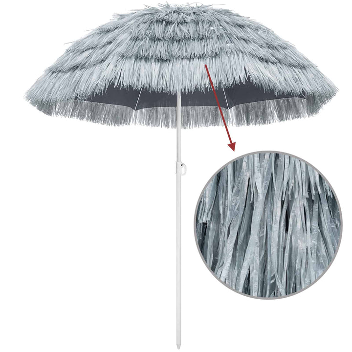 Parasol Hawaii lysegrå 1,6 m