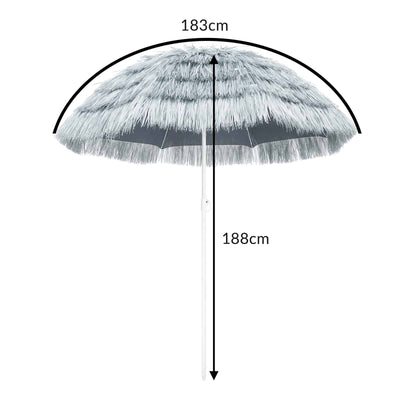Parasol Hawaii lysegrå 1,6 m