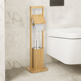 Toiletbørste og toiletpapir sæt bambus 83x24,5x20cm