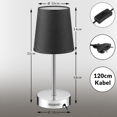 Bedside Lamp Lumière Anthracite 32x13x13cm
