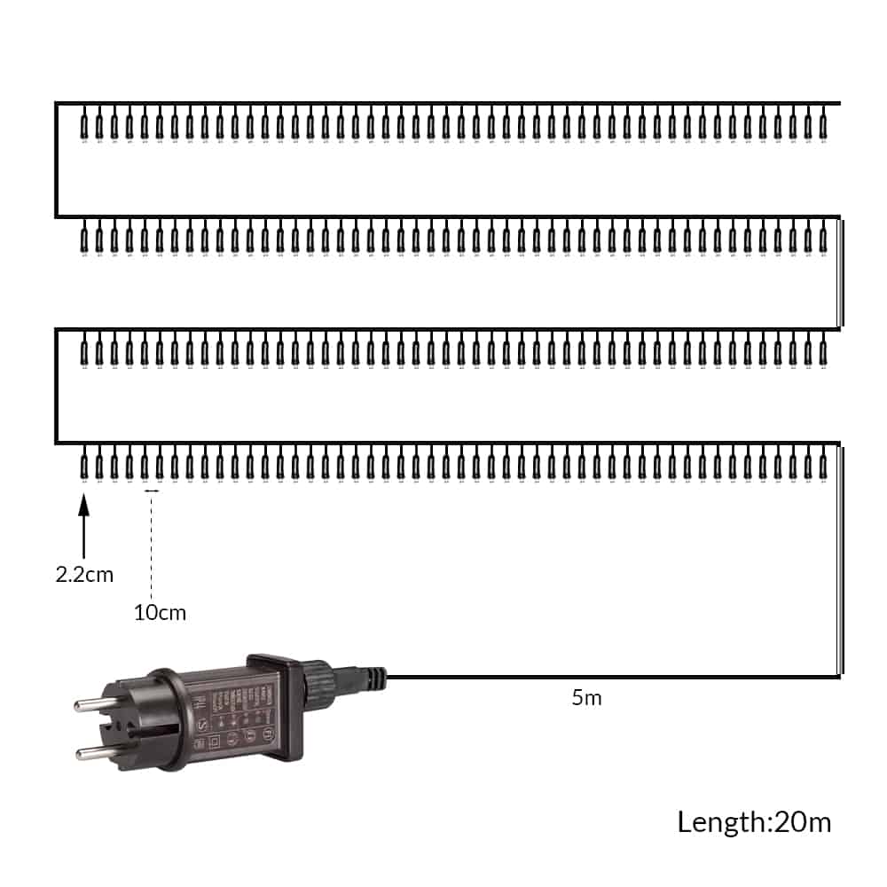 Lichterkette Weihnachten Warmweiß 20m Transparent Fernbedienung