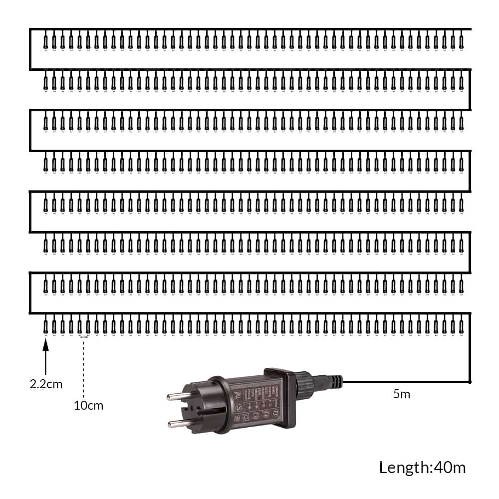 Lichterkette Weihnachten Warmweiß 40m Transparent Fernbedienung