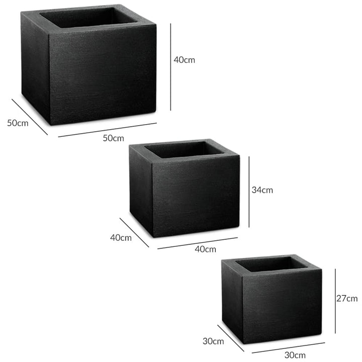 Planter 3pcs Anthracite 50/40/30cm