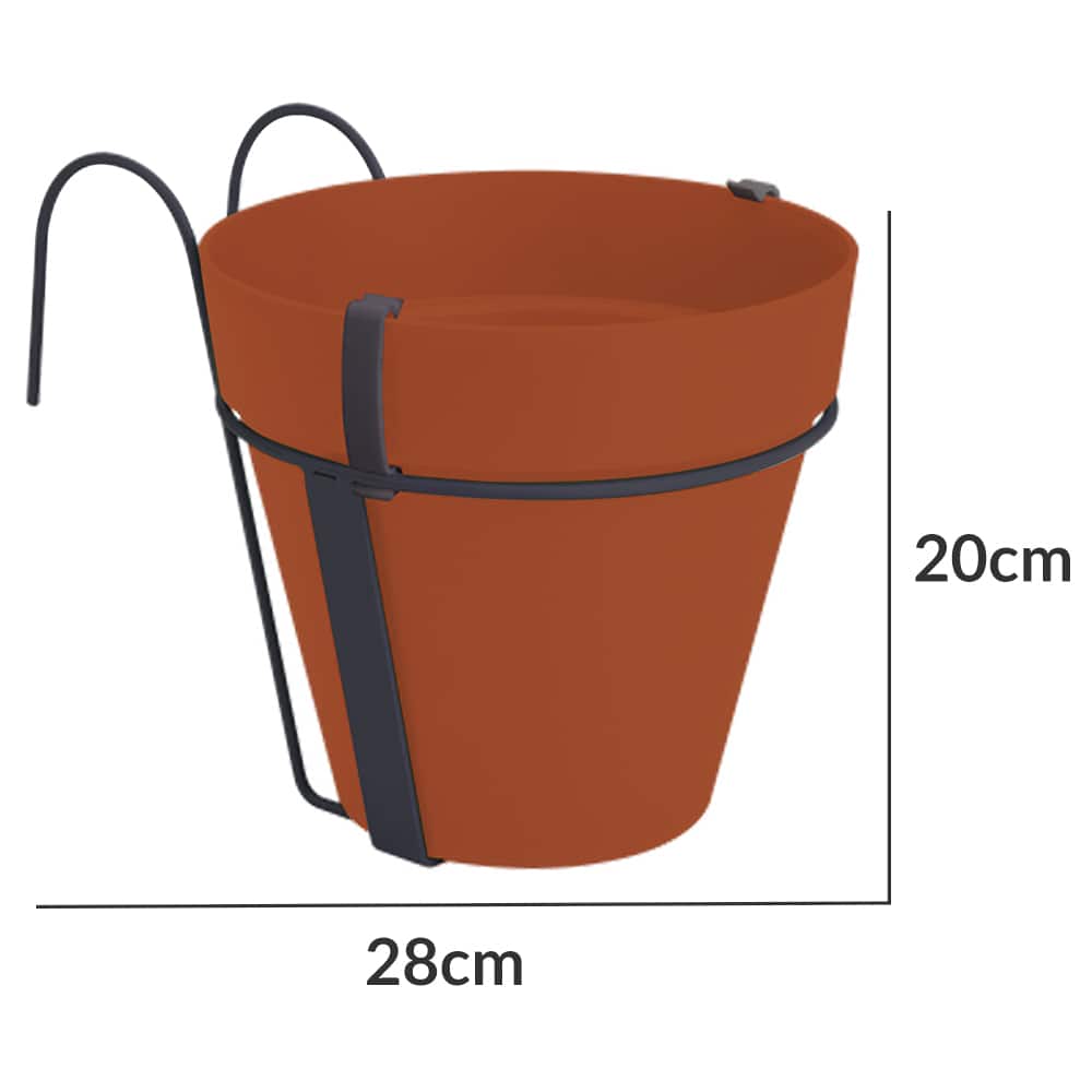 Planter terracotta 20x28 cm 3L med beslag