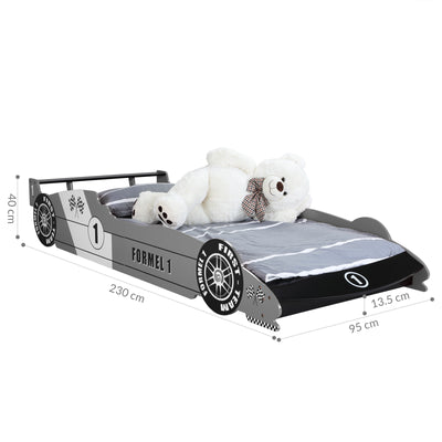 Børn bil seng F1 racing sølv