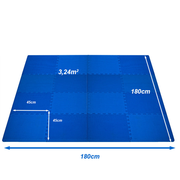 Gulvbeskyttelse Mat 16pcs blå 45x45cm