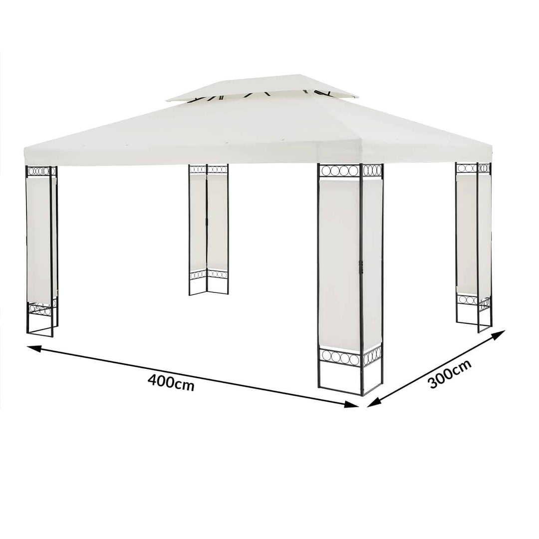 Metal Gazebo Elda Cream 3x4m