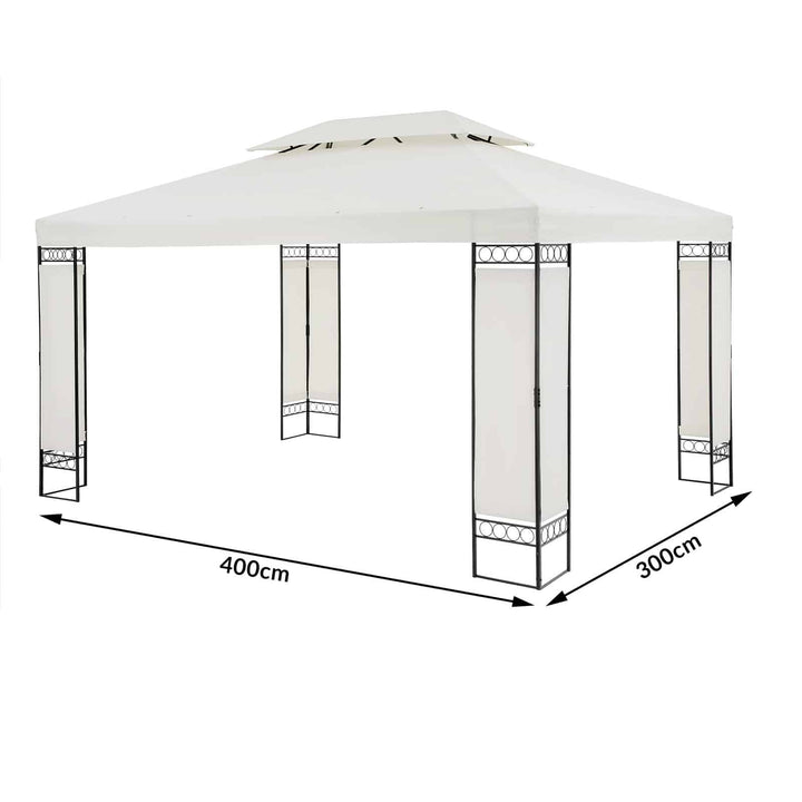 Metal Gazebo Elda Cream 3x4m