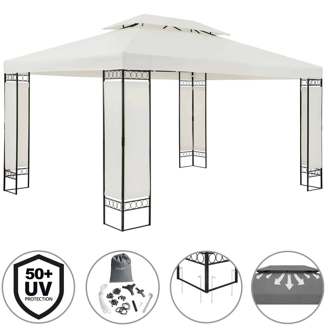 Metal Gazebo Elda Cream 3x4m