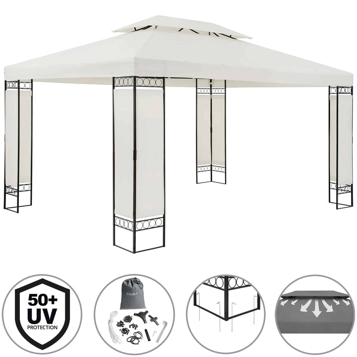 Metal Gazebo Elda Cream 3x4m