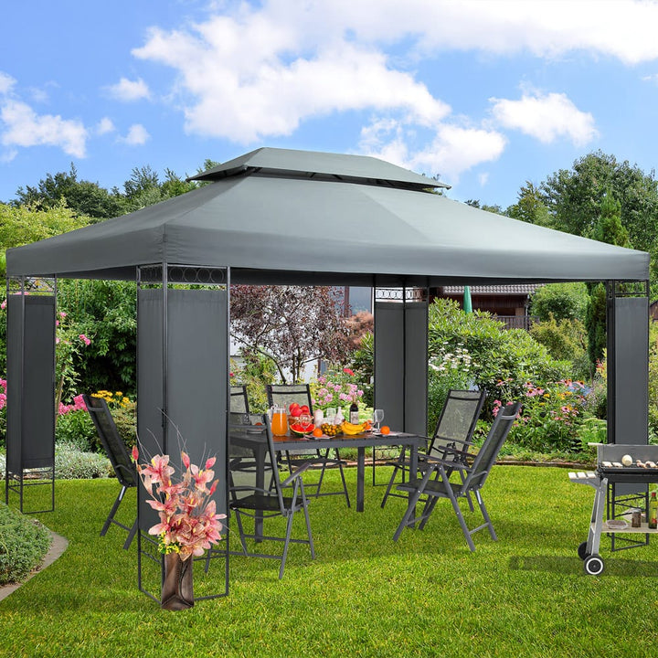 Metal Gazebo Elda Anthracite 3x4m