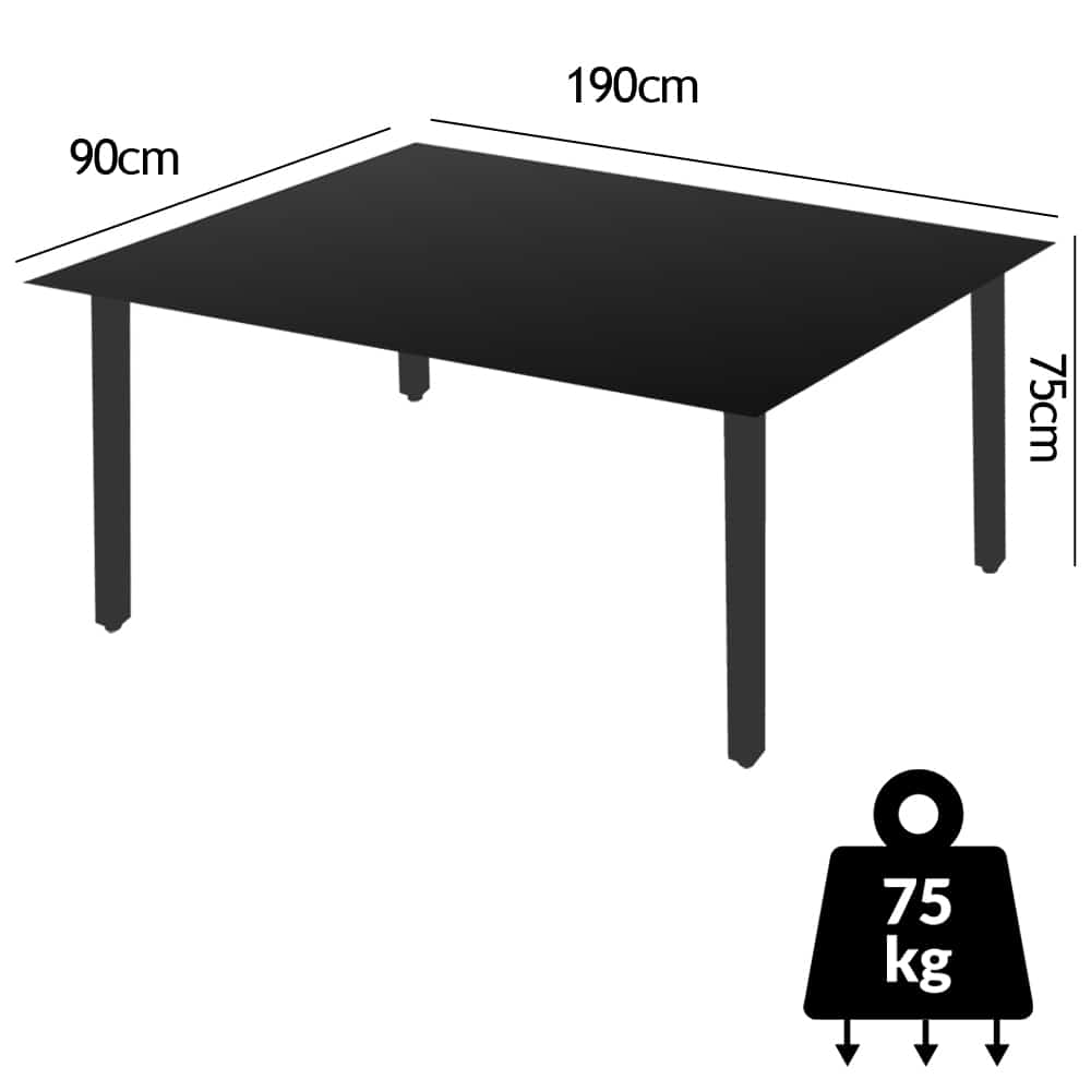 Garden Bord Bern Silver Aluminium 190x90x75cm