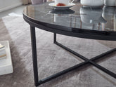 Sofabord med sort marmor-look, 80x36x80 cm