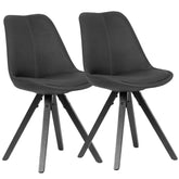 Sæt med 2 x spisebordsstole i antracit grå med sorte ben stol, skandinavisk look