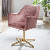 Kontorstol / drejestol i pink fløjl, glam-stil