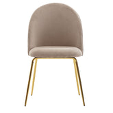 Skandinaviske spisebordsstole med fløjlsbetræk i beige, sæt med 2