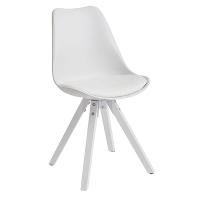 Sæt med 2 x spisebordsstole, skandinavisk look, hvid