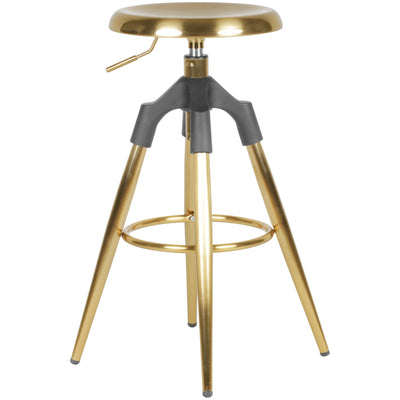 Trendy designer barstol i guldfarvet metal, 72-80 cm