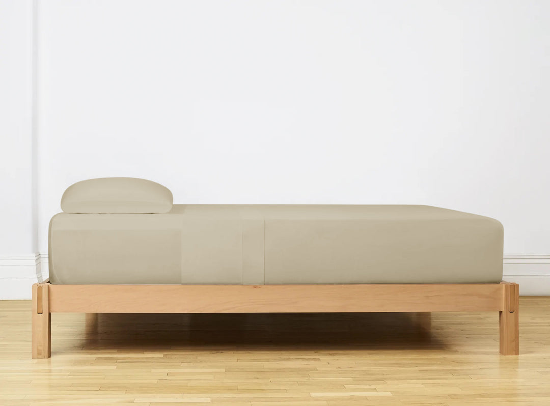 Lagen i premium bomulds-flannel, taupe 200 x 250