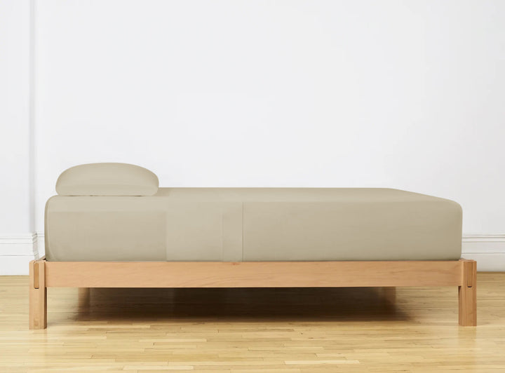 Lagen i premium bomulds-flannel, taupe 200 x 250