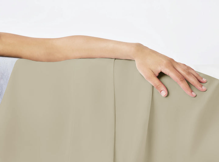 Lagen i premium bomulds-flannel, taupe 200 x 250