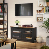 TV-møbel / TV-bord / opbevaringsskab / lav kommode i rustikt look, brun
