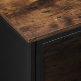 TV-møbel / TV-bord / opbevaringsskab / lav kommode i rustikt look, brun