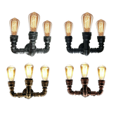 Vintage Eisen Wasserpfeifen Lampen E27 Loft Licht Retro Industrie Wandleuchte LEDSone DE-1