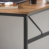 Smart, fleksibelt skrivebord med 2 bordplader og hylder, brun