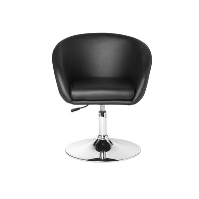 Luksuriøs stol i læderlook, imiteret, sort