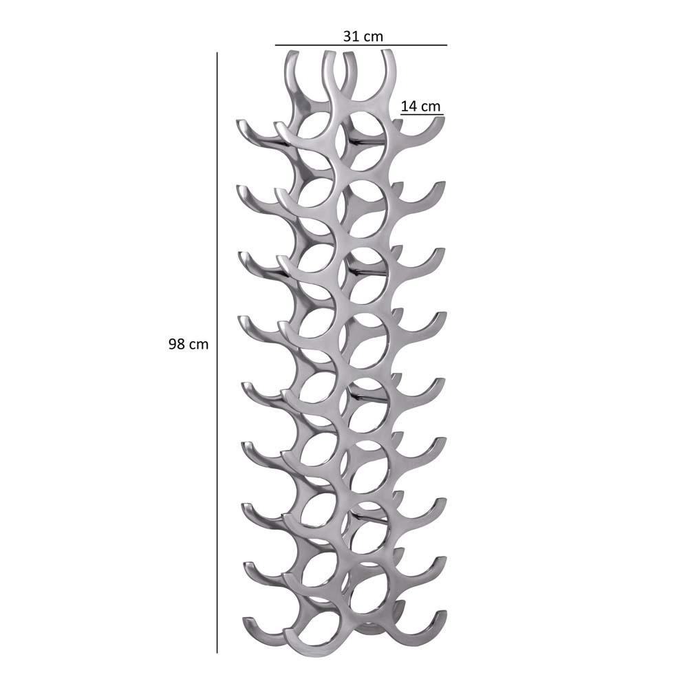 Elegant vinreol i aluminium til 27 flasker