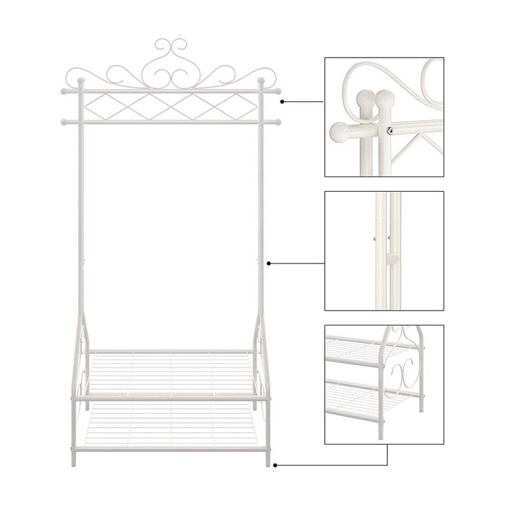 Tøjstativ i romantisk, dekorativ vintage stil, 92 x 41 x 173 cm