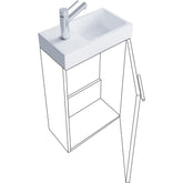 Badeværelsessæt med underskab, spejl og keramisk vask, 70 x 41 x 22 cm, farve: beton-look, grå