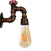 Metall Wasserpfeife Deckenleuchte Wandleuchte Vintage Industriell Rustikal Steampunk Lampe Leuchte Rustikal Rot LEDSone DE-1